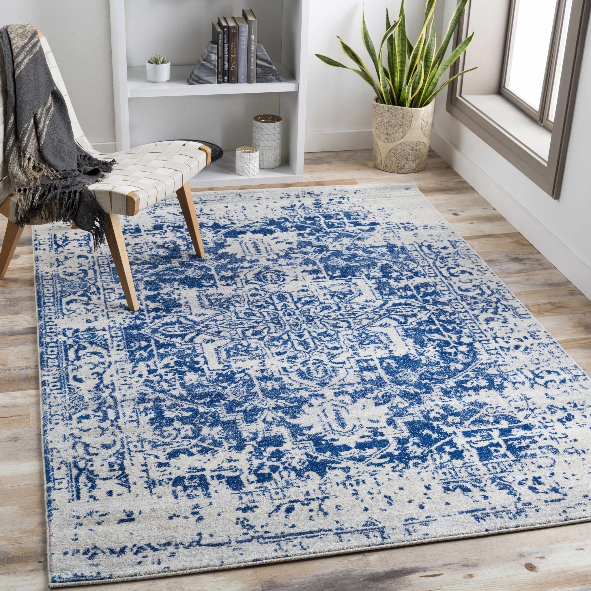 Rachel Navy Area Rug - IlahCollections